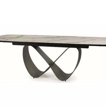 Masa extensibila Infinity Ceramic alb/maro - L160-240 cm imagine
