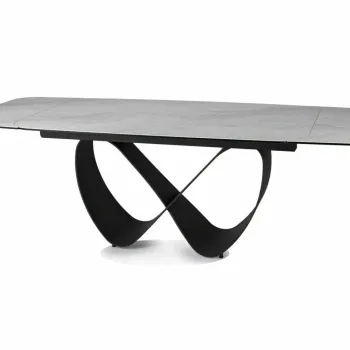 Masa extensibila Infinity Ceramic Nature Cloud alb/negru L160-240xl95 cm imagine