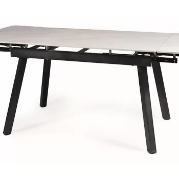 Masa extensibila John Ceramica marmura alba/negru mat - L120-180 cm imagine