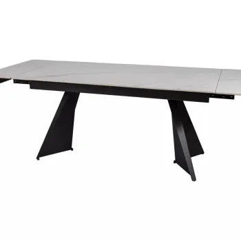 Masa extensibila Laconi alb/negru L160-220xl90 cm imagine