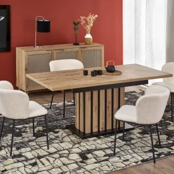 Masa extensibila Lamello stejar artizan/negru L160-210xl90xh76 cm imagine