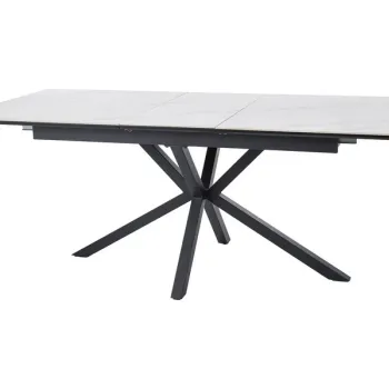 Masa extensibila Logan alb/negru mat L160-200 cm imagine