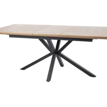 Masa extensibila Logan stejar/negru mat L160-200 cm imagine