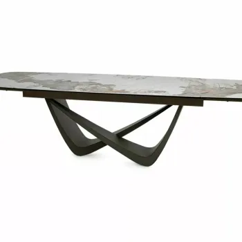 Masa extensibila Maranello Ceramic alb lucios/cupru L200-290xl98 cm imagine