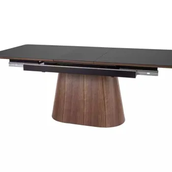 Masa extensibila Monaco negru/nuc L160-200xl90 cm imagine