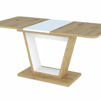 Masa extensibila Nigel stejar artizan/alb mat L120-160xl80 imagine