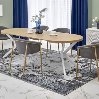 Masa extensibila Peroni stejar auriu/alb - L100-250 cm imagine