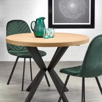 Masa extensibila Peroni stejar auriu/negru - L100-250 cm imagine