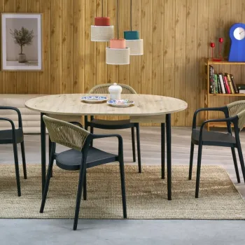 Masa extensibila Pivot stejar artizan/negru L102-142 cm imagine