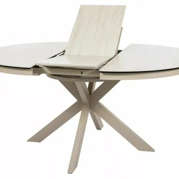 Masa extensibila Porto Ceramic bej mat/casmir L120-160xl120 cm imagine