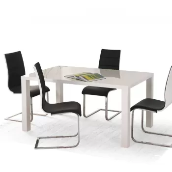 Masa extensibila Ronald 120 mdf alba - L120/160xl80xh75 cm imagine