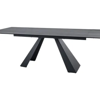 Masa extensibila Salvadore Ceramic gri PIETRA DI SAVOIA/negru mat L160-240 cm imagine