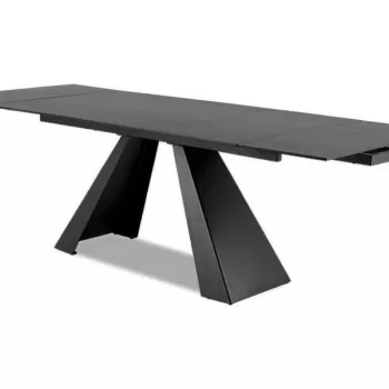 Masa extensibila Salvadore Ceramic marmura gri/negru mat - L180-260 cm imagine