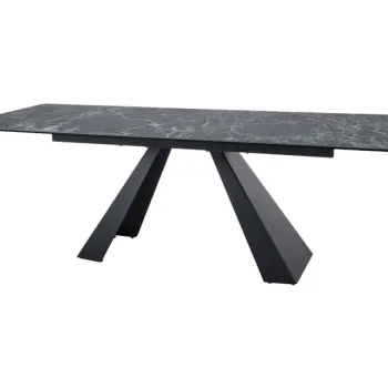 Masa extensibila Salvadore Ceramic VERDE ALPI/negru mat L160-240 cm imagine