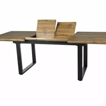 Masa extensibila Umberto II stejar artizan/negru L160-24xl90 cm imagine