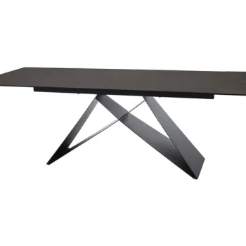 Masa extensibila Westin Ceramic OSSIDO BRUNO maro/negru mat L160-240 cm imagine