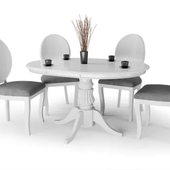 Masa extensibila William alba - L90/124 x l90 x h75 cm imagine