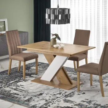 Masa extensibila Xarelto L130-175 cm stejar lancelot/alb imagine