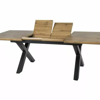Masa extensibila Xaviero II stejar artizan/negru L160-240xl90 cm imagine