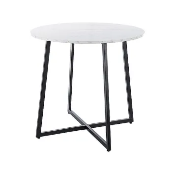 Masa Luna marmura alba/negru o90/h76 cm imagine