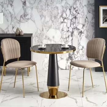 Masa Molina marmura neagra / auriu - O59 x h74 cm imagine