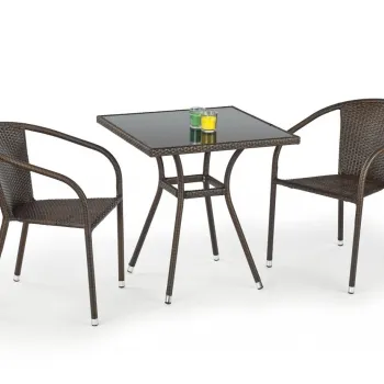 Masa patrata Mobil negru/maro inchis L70 cm imagine