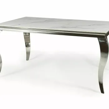 Masa Prince Ceramic Calacatta alb/crom L180xl90 cm imagine