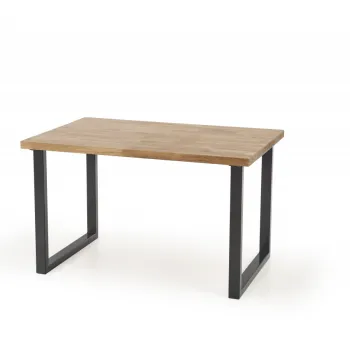 Masa Radus 140x85 cm lemn masiv - stejar natural/negru imagine