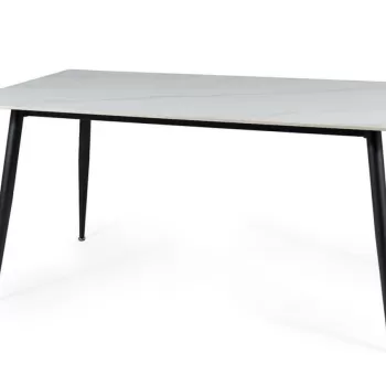 Masa Rion marmura alba/negru mat - L160xl90xh76 cm imagine