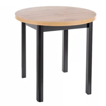 Masa rotunda Adam stejar artizan/negru o80 cm imagine