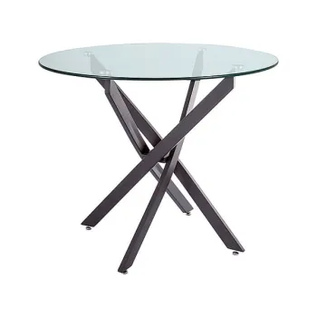 Masa rotunda Agis transparent/negru mat o90/h72 cm imagine