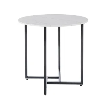 Masa rotunda Alto II marmura alba/negru o80/h76 cm imagine