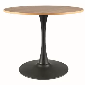 Masa rotunda Amadeo II stejar/negru mat - d90 x h76 cm imagine