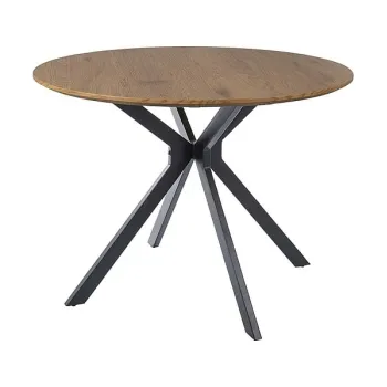 Masa rotunda Aster stejar/negru mat o100/h76 cm imagine