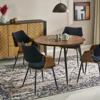 Masa rotunda Barry nuc/negru o105/h75 cm imagine