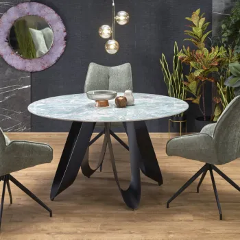 Masa rotunda Giovani marmura verde/negru o135/h76 cm imagine