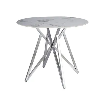 Masa rotunda Murano alb/argintiu o90/h76 cm imagine