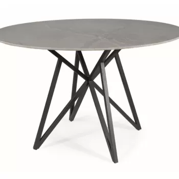 Masa rotunda Murano Ceramica marmura gri/negru mat - o120 / h76 cm imagine