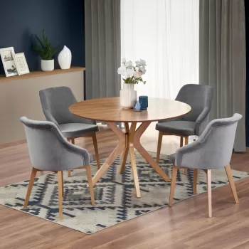 Masa rotunda Nicolas stejar - d120 x h77 cm imagine