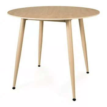 Masa rotunda Rion bej mat/casmir o90/h76 cm imagine