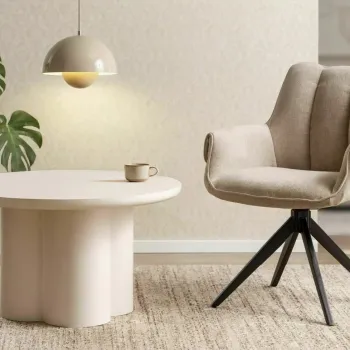 Masa rotunda Rosalia ecru o120/h77 cm imagine