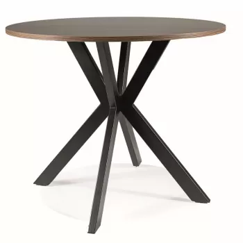 Masa rotunda Talia II nuc/negru mat - o90 / h76 cm imagine