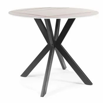 Masa rotunda Talia marmura alba/negru - o90 / h75 cm imagine