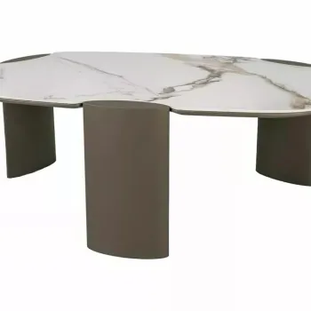 Masuta de cafea Adoro B alb lucios/cupru L105xl65 cm imagine