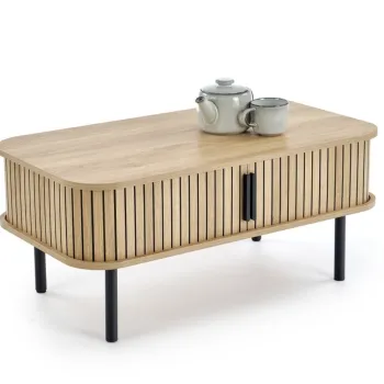 Masuta de cafea Angelina natur/negru L90 cm imagine