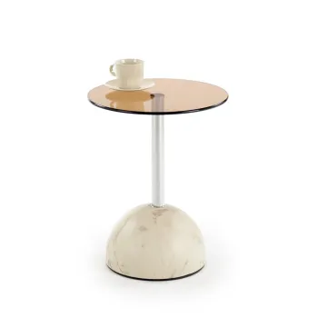 Masuta de cafea Ariana marmura bej/maro o40/h51 cm imagine