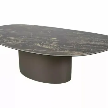 Masuta de cafea Bello A negru lucios/cupru L120xl80 cm imagine