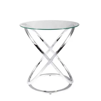 Masuta de cafea Eos C transparent/crom o50 cm imagine