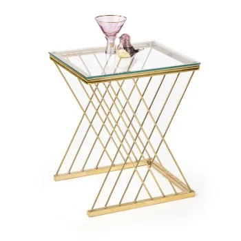 Masuta de cafea Nancy transparent/auriu L45 cm imagine