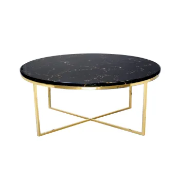 Masuta de cafea Pelio negru/gold si marmura - H42 cm imagine